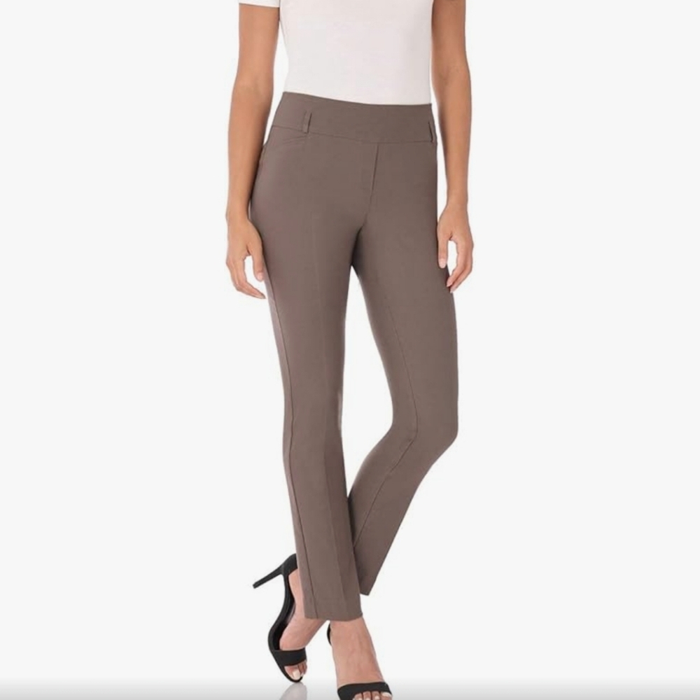 Womens Rekucci Ease Into Comfort Stretch Tannish/Brown Dress Pants